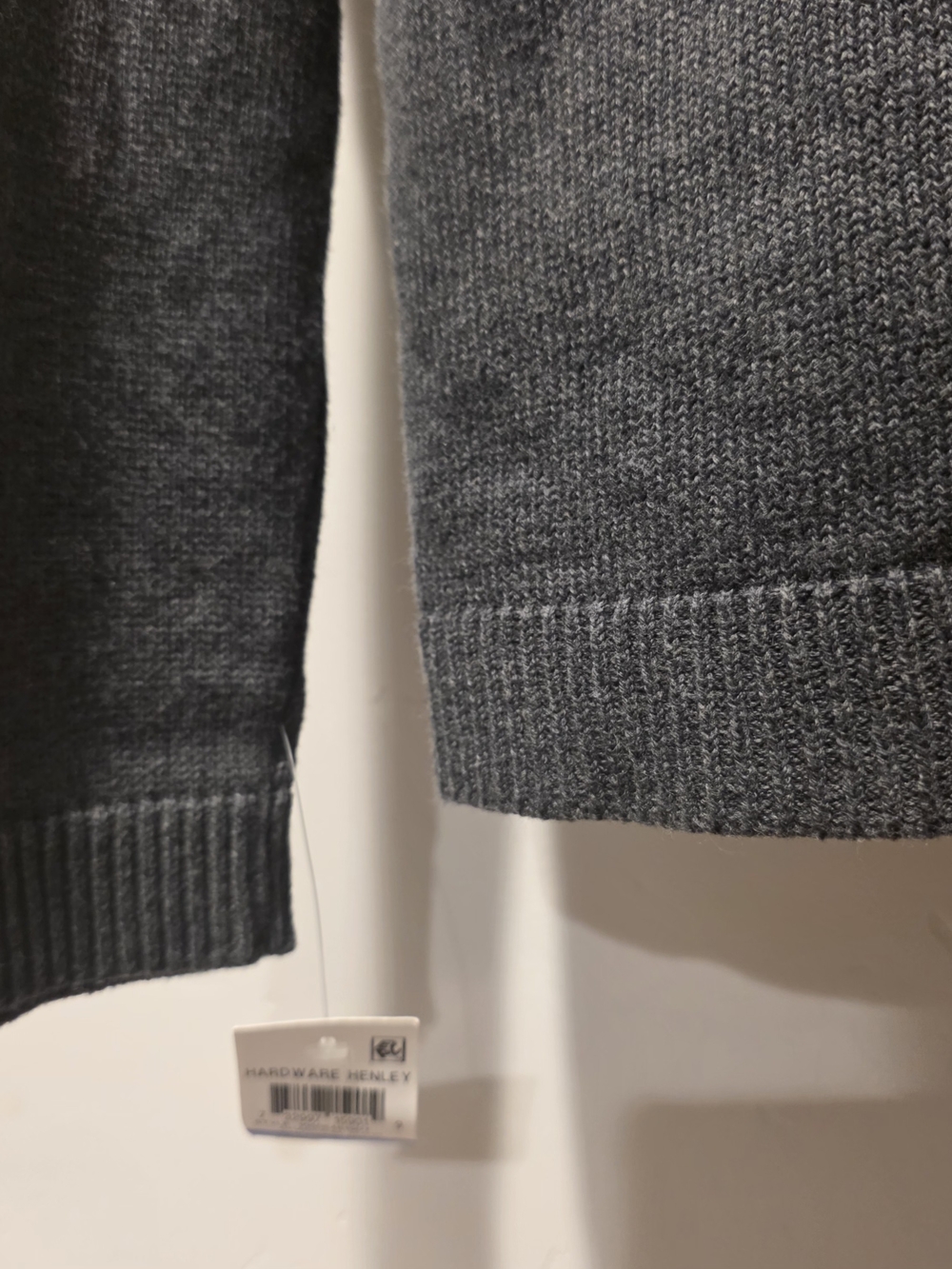 Karen Scott Hardware Henley Sweater Charcoal Heather Size PL NWT - Picture 8 of 9